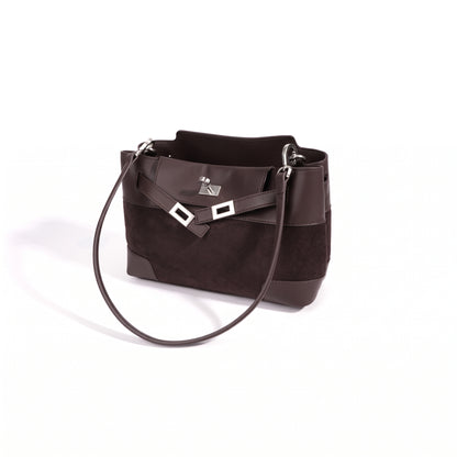 Geantă clutch lejeră din piele întoarsă naturală