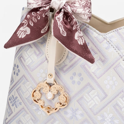 حقيبة كلتش توت تقليدية أنيقة من الجلد النباتي البيئي المطرز