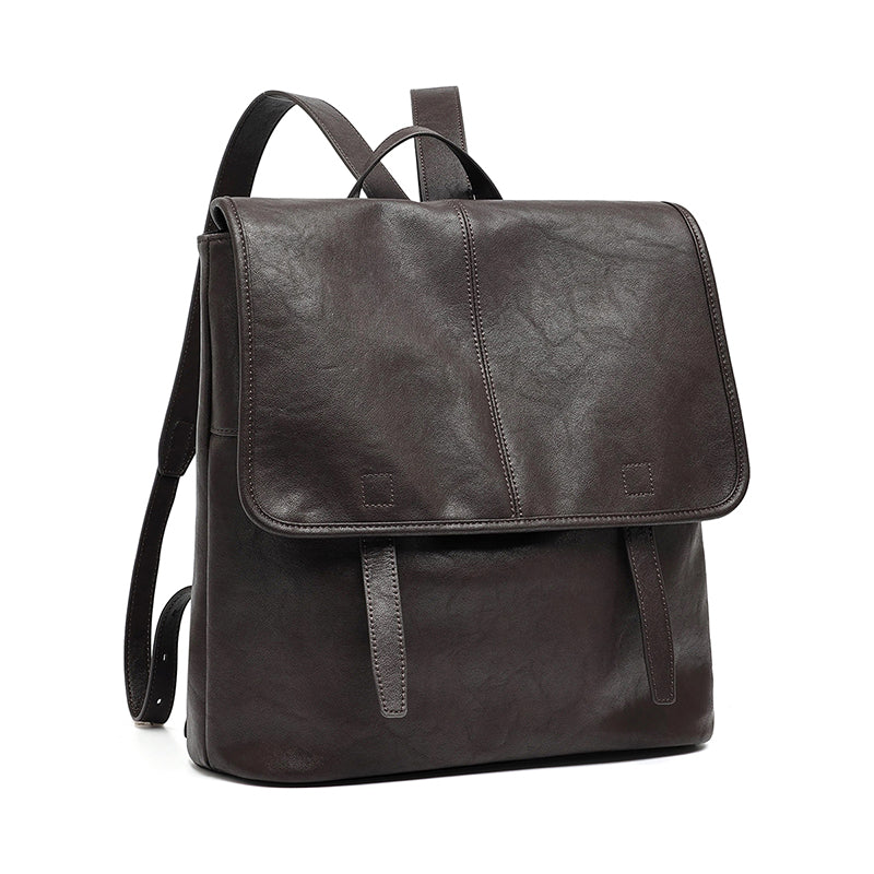 Vintage Casual Genuine Leather Flap Backpack