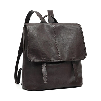 Vintage Casual Genuine Leather Flap Backpack
