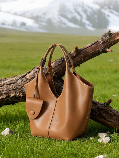 The Artisan Weave Genuine Leather Hobo Tote Bag with Detachable Strap