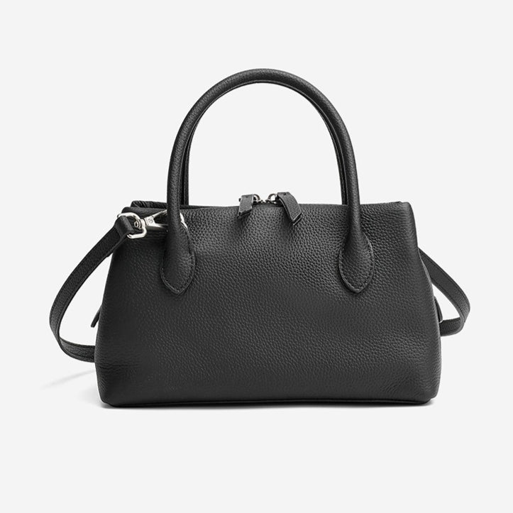 Antique Pebbled Genuine Leather Mini Tote Clutch Bag