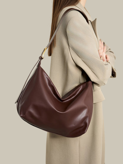 Modern Classic Large Capacity Vegan Eco-Leather Hobo Bag