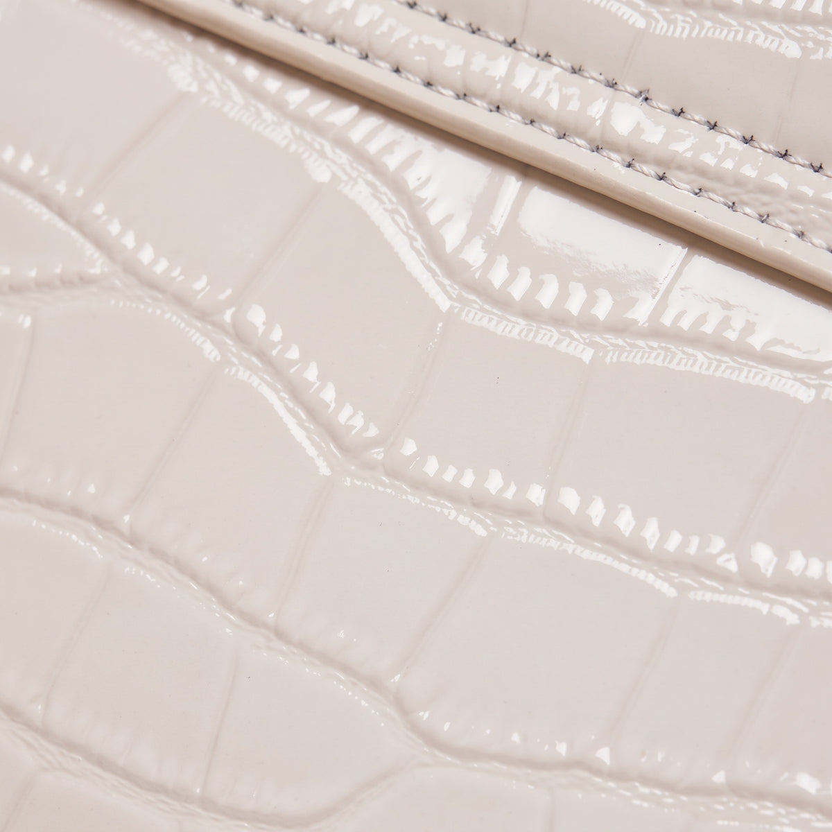 Borsa a tracolla minimalista in vera pelle effetto coccodrillo con manico