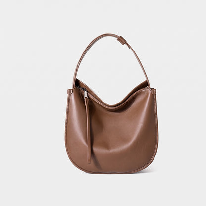 Borsa Tote Morbida in Vera Pelle da Donna in Stile Lazy Chic con Grande Capacità