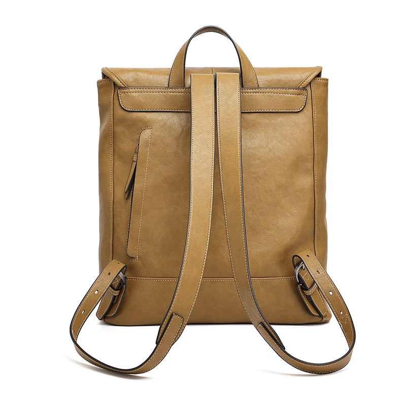 Vintage Casual Genuine Leather Flap Backpack