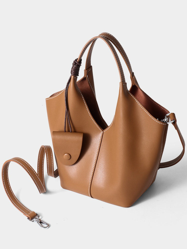 The Artisan Weave Genuine Leather Hobo Tote Bag with Detachable Strap