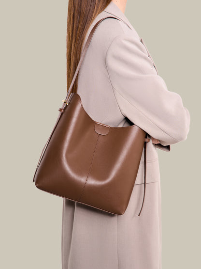 Classic Minimalist Vegan Eco-Leather Hobo Tote Clutch Bag