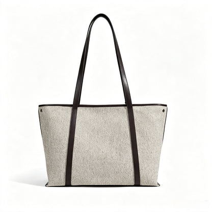 Borsa pochette tote capiente in tela, dal design minimalista