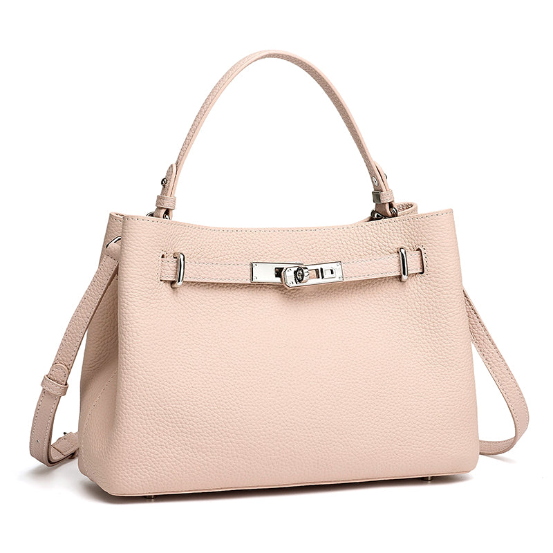 Sleek Genuine Leather Satchel Clutch Bag