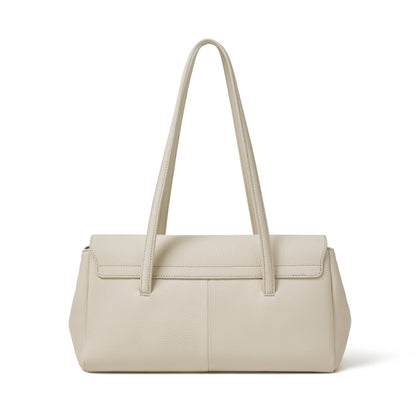 Sac pochette fourre-tout en cuir véritable à texture grainée grain de riz élégante