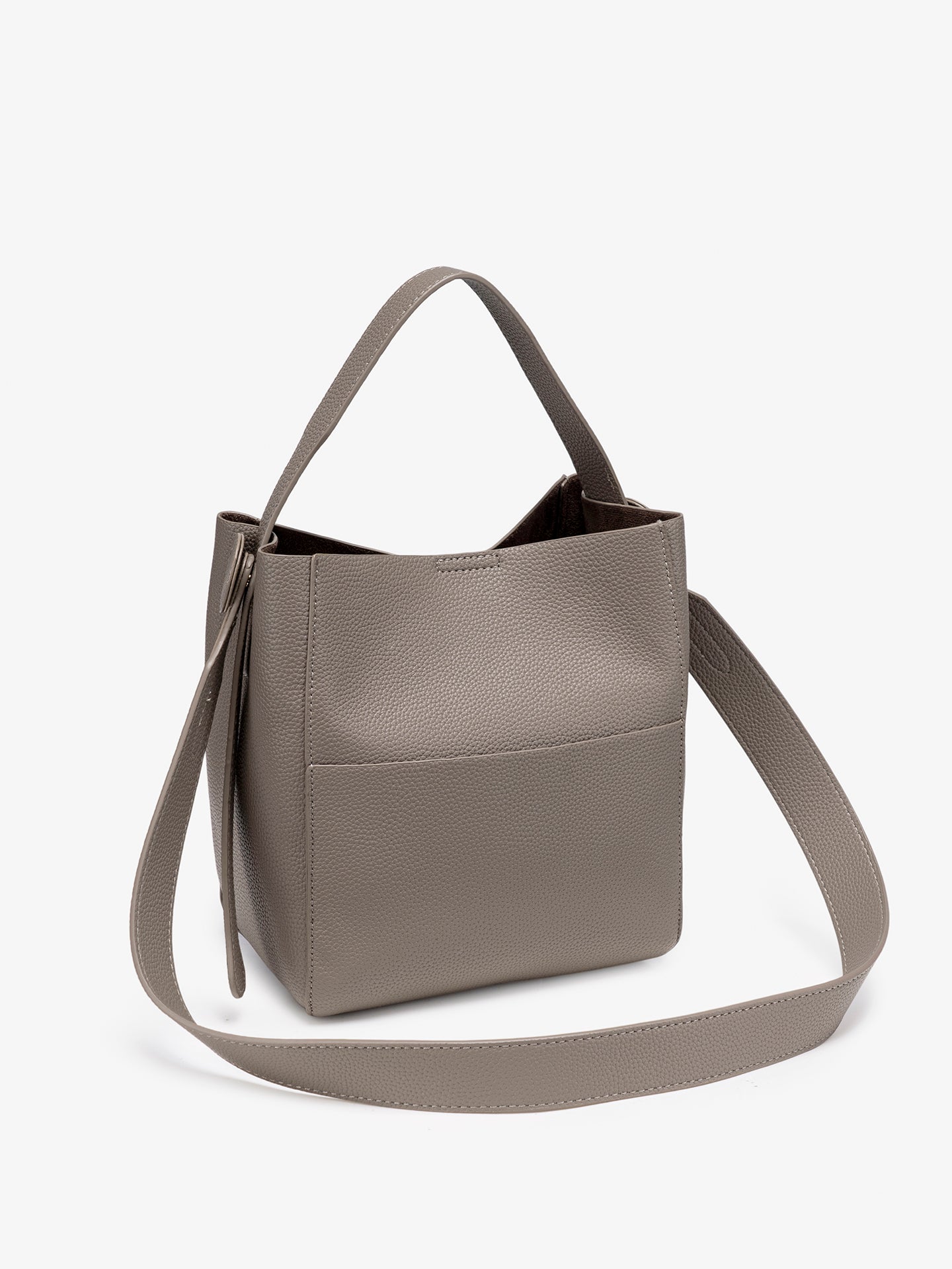 Supple Pebbled Vegan Eco-Leather Bucket Clutch Bag