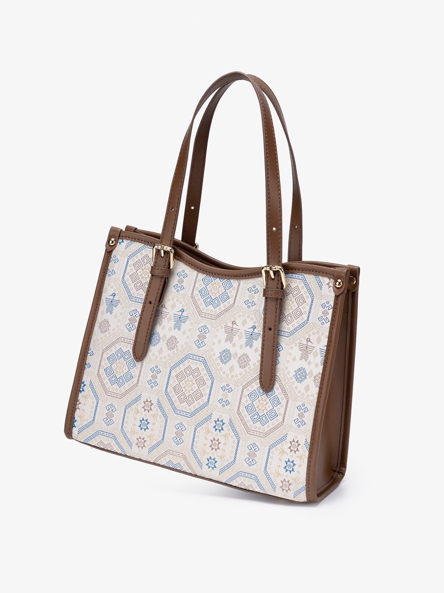Graceful Geometric Vegan Eco-Leather Tote Clutch Bag