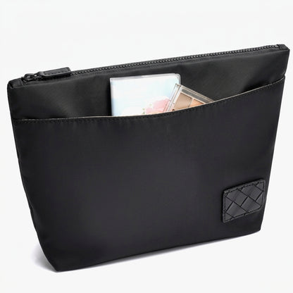 Minimalist Woven Genuine Leather Spacious Tote Clutch Bag