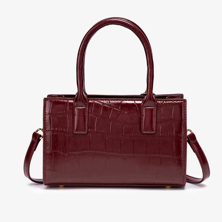 Exquisite Glossy Croc Embossed Vegan Eco-Leather Clutch Bag with Chic Charm