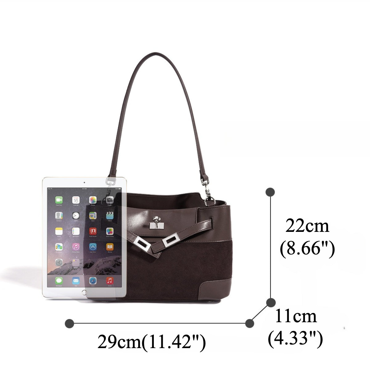 Slouchy Suede Genuine Leather Clutch Bag
