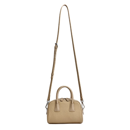 Mini borsa Boston pochette imbottita in vera pelle martellata
