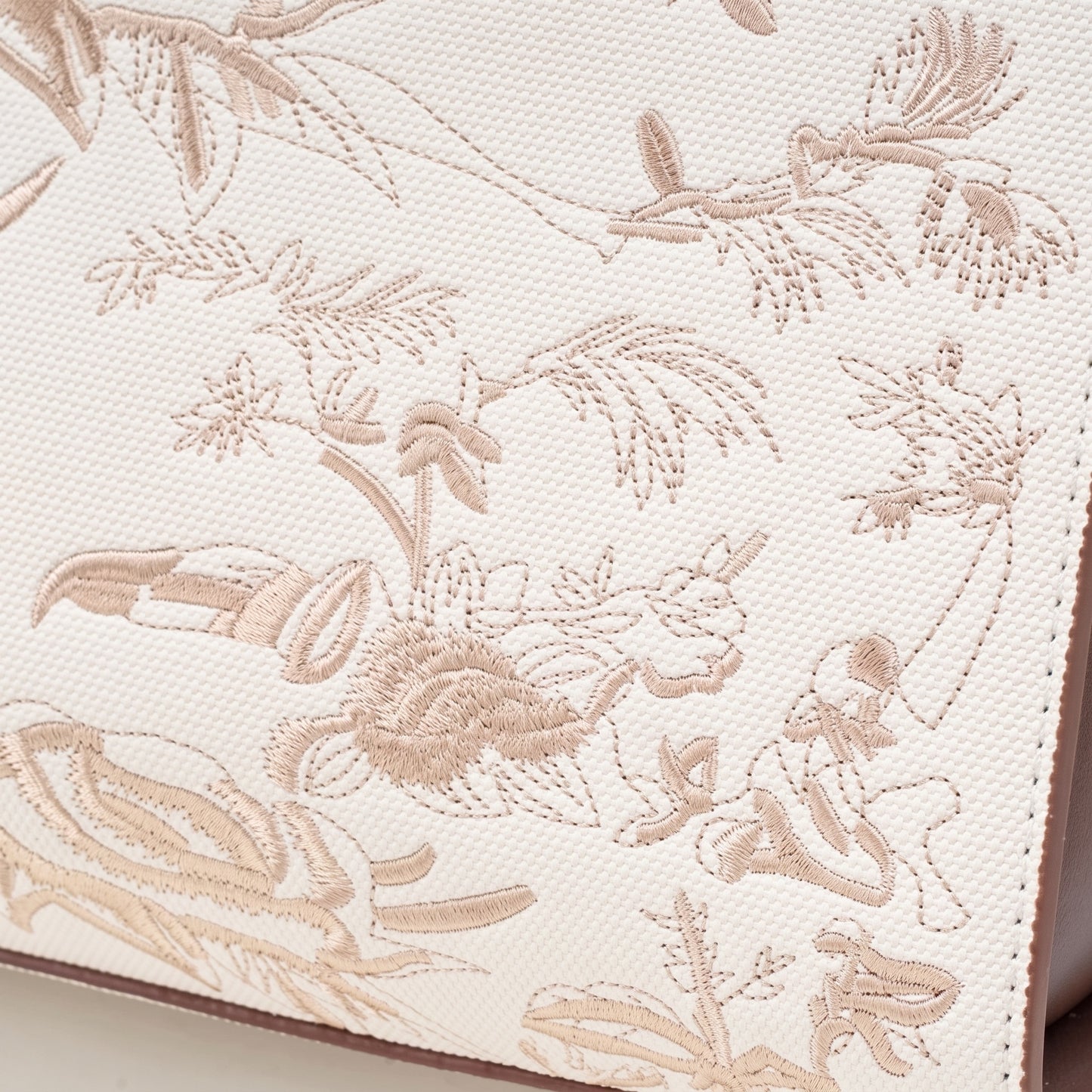 Retro Floral Contrast Vegan Eco-Leather Clutch Bag