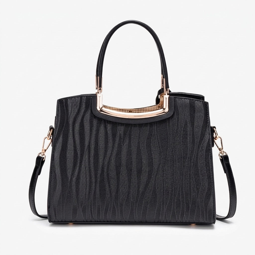 Borsa pochette in ecopelle vegana dalla vivace texture ondulata