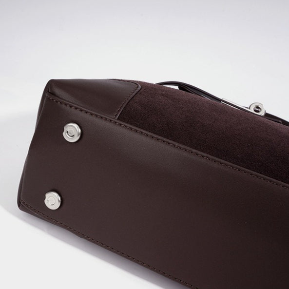 Slouchy Suede Genuine Leather Clutch Bag