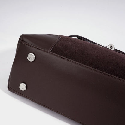 Slouchy Suede Genuine Leather Clutch Bag