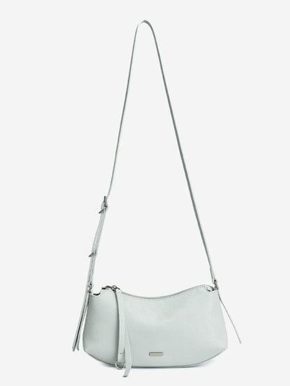 Elegant Genuine Leather Crescent Clutch Bag