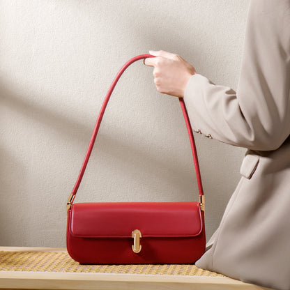 Sophisticated Vegan Eco-Leather Baguette Clutch Bag
