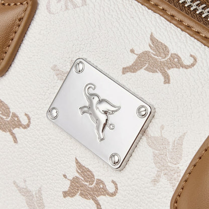 Borsa Boston di lusso a tracolla vintage con motivo Flying Elephant e monogramma