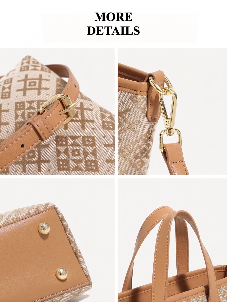 Ornate Monogram Vegan Eco-Leather Mini Tote Clutch Bag