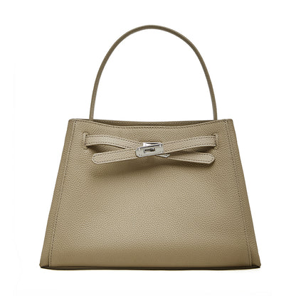 Ampia borsa tote a secchiello versatile in vera pelle Kelly sofisticata