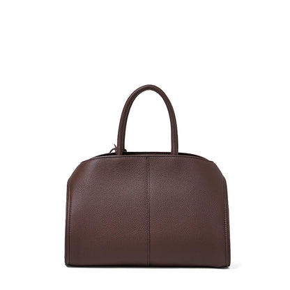 Borsa tote a tracolla di lusso retrò in vera pelle effetto litchi con doppia fibbia
