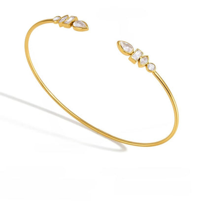 Geometric Silhouette Sculptural Open Cuff Stacking Bracelet