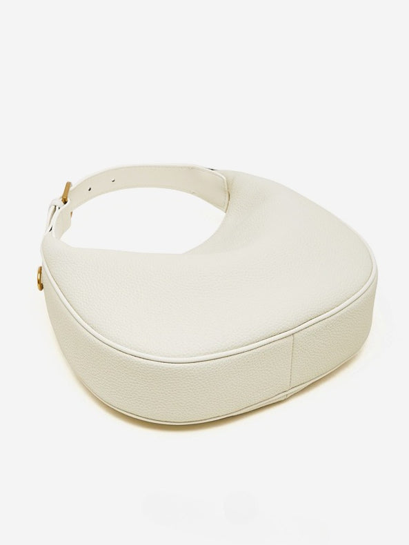 Modern Half-Moon Genuine Leather Bag - Versatile 2-Way Carry Pebbled Hobo