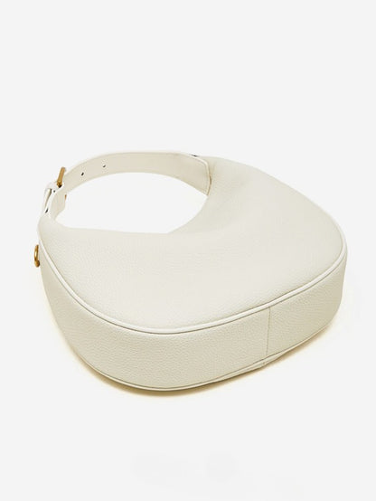 Modern Half-Moon Genuine Leather Bag - Versatile 2-Way Carry Pebbled Hobo