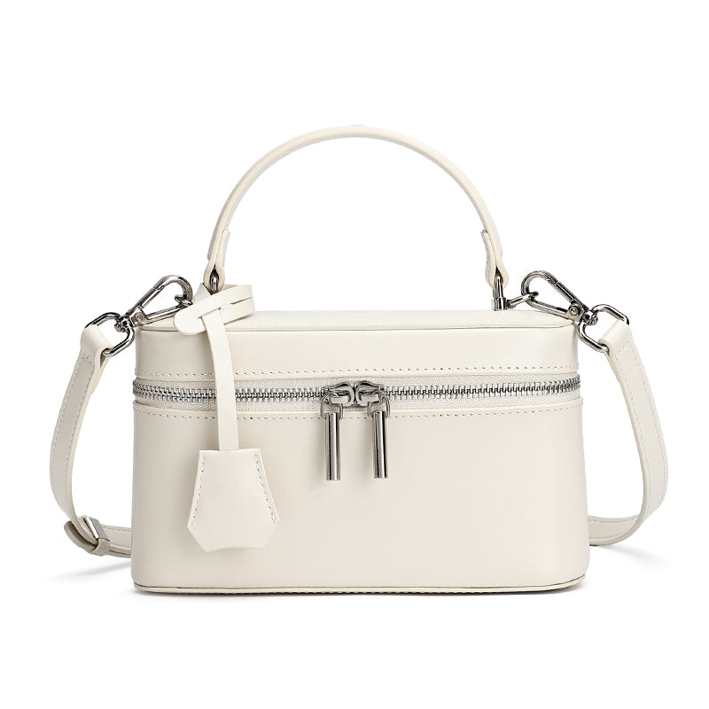 Bolso clutch cuadrado minimalista de cuero genuino