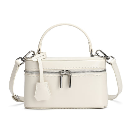 Bolso clutch cuadrado minimalista de cuero genuino