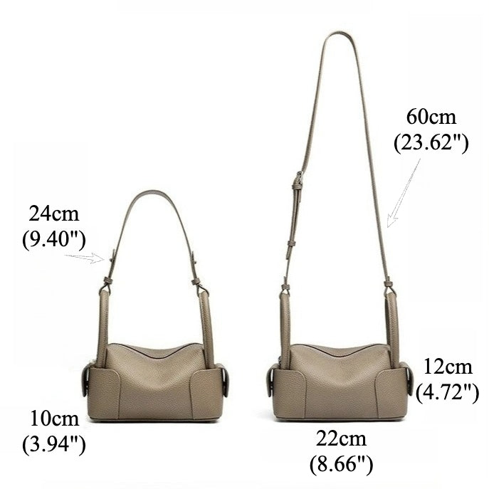 Architectural Pebbled Genuine Leather Boston Clutch Bag