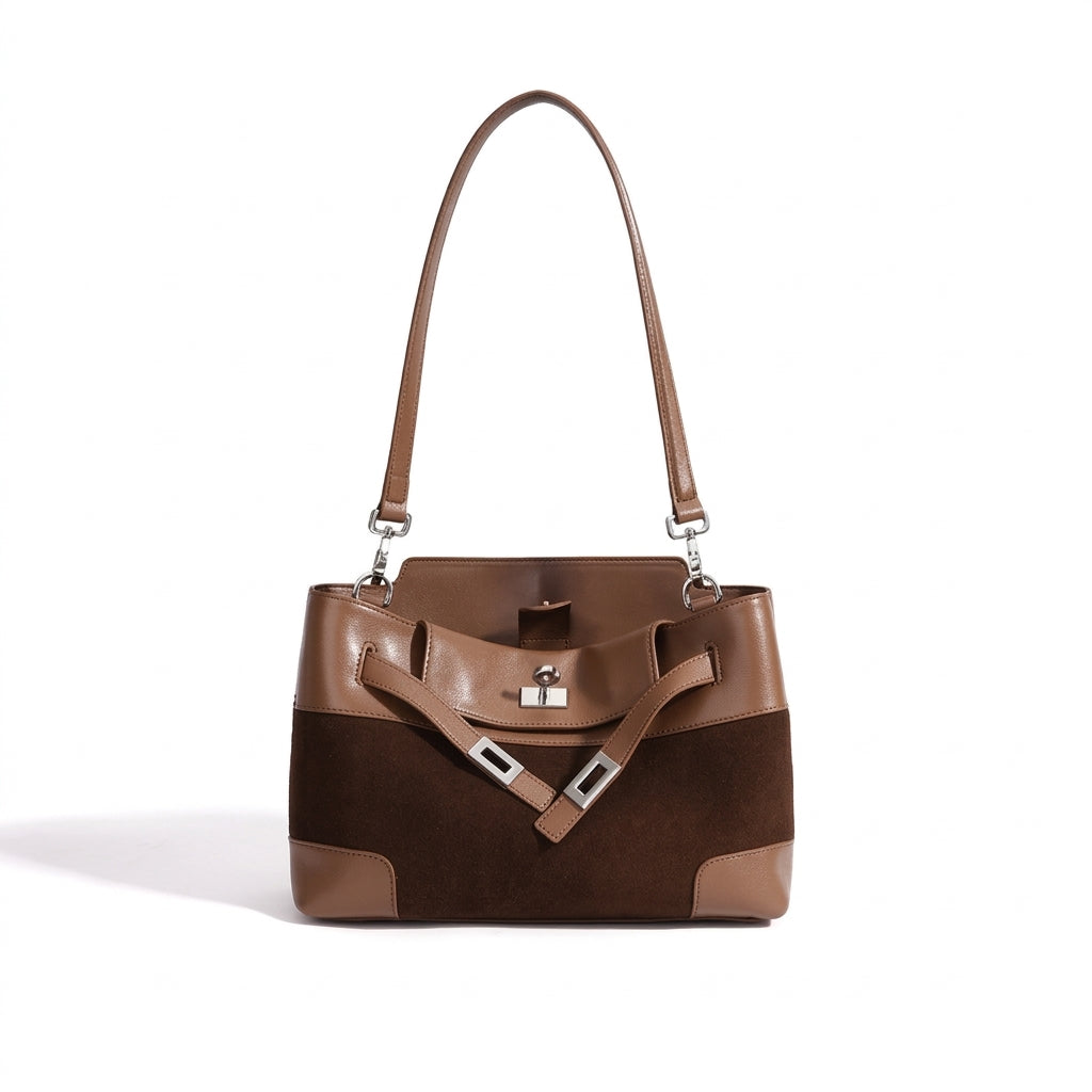 Geantă clutch lejeră din piele întoarsă naturală