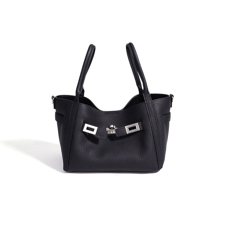 Casual Genuine Leather Mini Bucket Clutch Bag