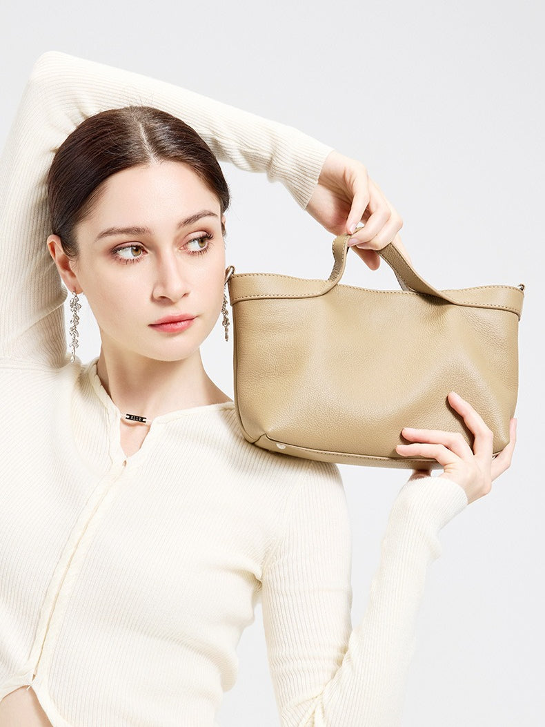 Sand Dune Mini Tote Genuine Leather Clutch Bag