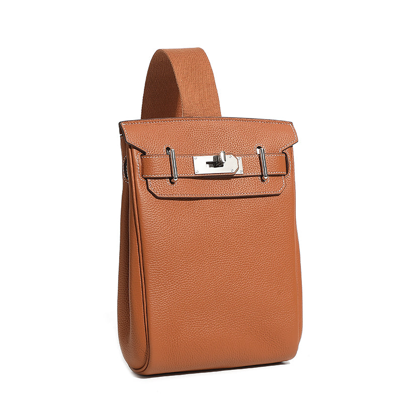 Minimalist Genuine Leather Sling Chest Bag