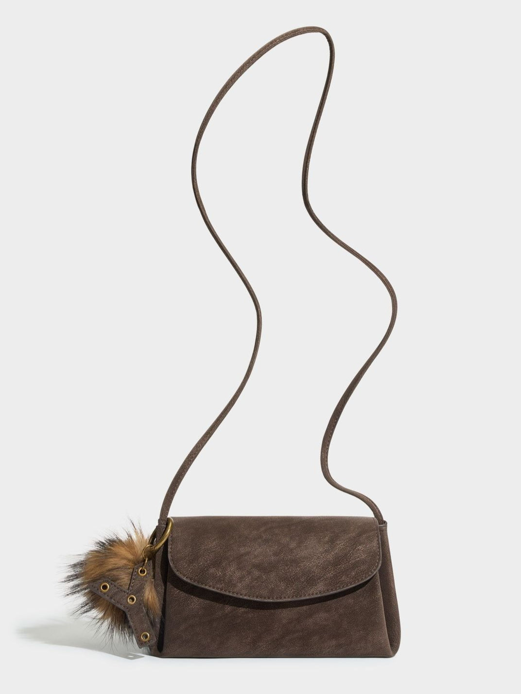 Distressed Sculptured Genuine Matte Cowhide Trapezoid Bag