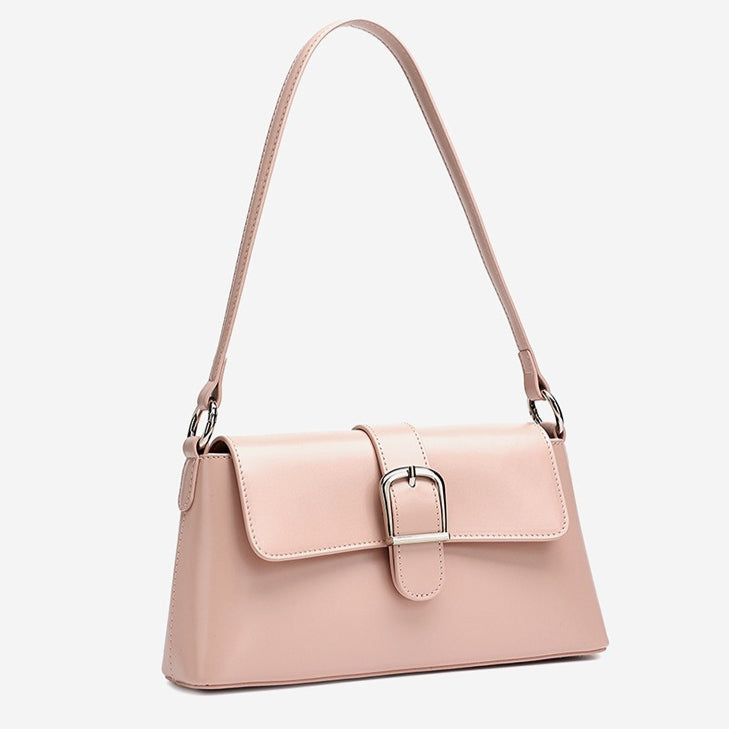 Retro Genuine Leather Baguette Clutch Bag