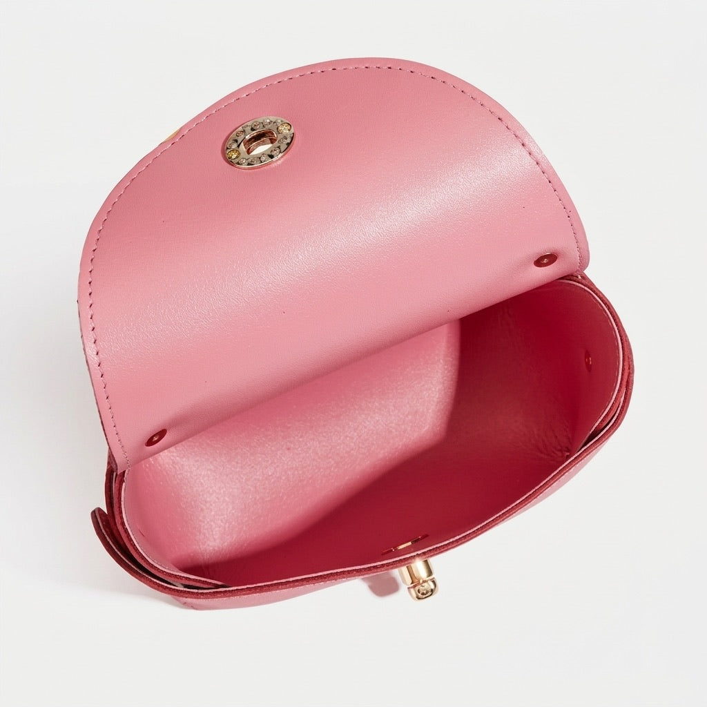 Borsa elegante retrò a spalla e tracolla in vera pelle con catena e foulard di seta