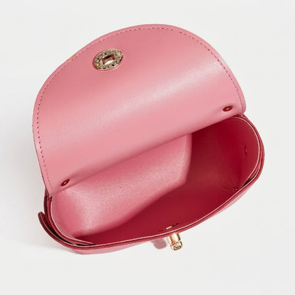 Borsa elegante retrò a spalla e tracolla in vera pelle con catena e foulard di seta