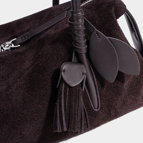 Chic Matte Genuine Leather Baguette Clutch Bag
