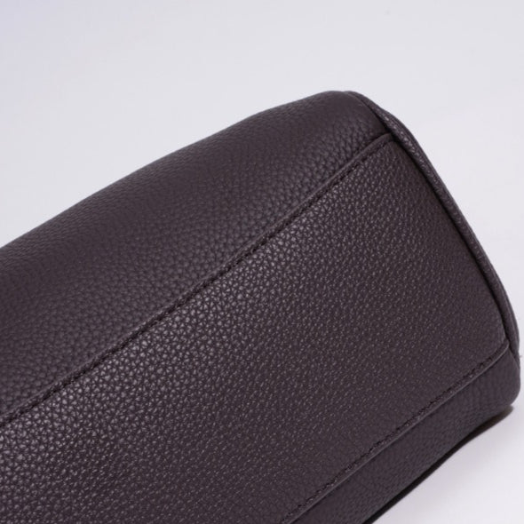 Quiet Luxe Pebbled Genuine Leather Winged Flap Tote Clutch Bag