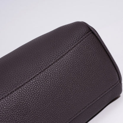 Quiet Luxe Pebbled Genuine Leather Winged Flap Tote Clutch Bag