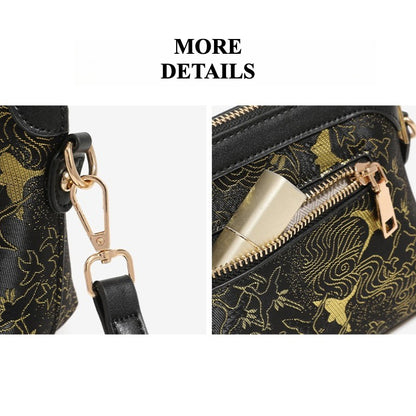 Opulent Crane Pattern Vegan Eco-Leather Clutch Bag