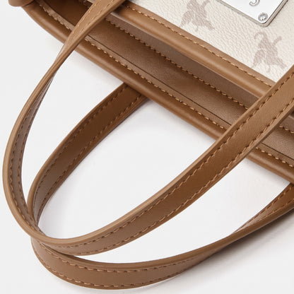 Borsa tote versatile a tracolla retrò con monogramma Flying Elephant e pendente